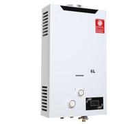 TABODD 6L Portable Propane Gas Water Heater, 12KW Instant Hot Water Heater with Stainless Steel Shower Head Kit for Camping, RVs, Sailboats, Cabins, White