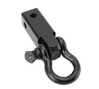 TABODD Shackle Hitch Receiver with 3/4in D Ring Shackle, D-Ring Shackle Mount Trailer Hitch Receiver Steel Vehicle Recovery Towing Accessories for Cars Trucks Jeeps, Fits 2-Inch Receiver