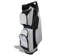 Taboo Fashions Resort Collection Ladies Golf Bag - 14-Way Women’s Golf Cart Bag with Insulated Cooler Pocket, Rain Hood, Zippered Pockets & More - Golf Accessories for Women (Black Tie Polka Dot)