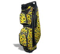Taboo Fashions Resort Collection Ladies Golf Bag - 14-Way Women’s Golf Cart Bag with Insulated Cooler Pocket, Rain Hood, Zippered Pockets & More - Golf Accessories for Women (Sunflower Symphony)