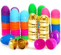 Taboom Easter Plastic Eggs 26 Count 2.3 Inch Empty Colored & Gold Fillable Egg with Strong Snap-Tight Seal For Easter Egg Hunts, Party Favors, Fillers & Basket Stuffers