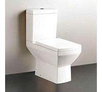 Tabor Modern Ceramic Close Coupled Toilet Soft Closing Seat WC Anti Bacterial