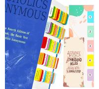 Tabs for Alcoholics Anonymous The Big Book Fourth Edition (Book Not Included), 72 Printed, Colour Coded and Laminated Tabs, with Page Markers and Alignment Guide and