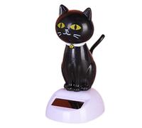 TABSIRAH Black Solar Cat - Solar Bobblehead Figures - Dashboard Solar Cat - Cute Shaking Head Cat Toys - Dancer Figurines Shaking Ornament - Car Dashboard Interior Decoration - Dancing Toys Ornaments