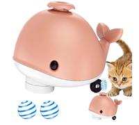 TABSIRAH Electric Whale Floating Ball Toys - Whale Shaped Ball Blowing Toy | Pet Supplies, Flexible Wheels & Music Function, Cooling Fan, Balancing Blowing Games for Cats Kittens