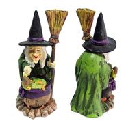 TABSIRAH Halloween Wizard Witch Decor, Resin Halloween Witch Wizard Ornament, Halloween Haunted House Props, Halloween Witch Decor, 1Pc