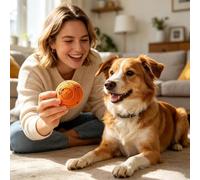 TABSIRAH Pet Bounce Ball for Dogs - Smart Electric Rechargeable | Interactive Self Rolling Rotating Toy | Bite Resistant Teething Tooth Cleaning | Small Medium Cat Exercise for Indoor