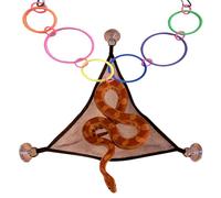 TABSIRAH Snake Climbing Rings | Reptile Toy with Hammock | Lizard Enrichment Rings for Cage Decor | Bearded Dragon Gecko Iguana Indoor Tank Terrarium Habitat - Mini Jungle Fitness Ladder & Playground