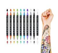 TABSIRAH Temporary Skin Pen,10 Colors Bright Color Temporary Body Markers | Washable Art Supplies Face Paint Kit for Drawing Carnivals Birthday Daily Women Men Party Costume Cosplayers