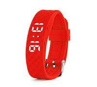TabTime Vibrating Alarm Wristband - Silent Alarm Watch - with up to 10 Personal or Pill Reminders per Day (Red, Large)