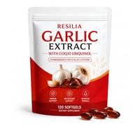 Tabu Nutrition Resilia Aged Garlic Extract Softgels, Aged Odorless Garlic, with Coq10, 600mg, 120 Count