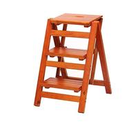 Taburete Escalera Madera 3 escalones con Estante para res y Almacenamiento Silla Plegable Multifuncal para Er en casa.