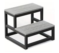 Taburete infantil de 2 nivs m de metal pesado y reposapiés de estable anslizante capacidad de carga de 500 kg para adultos y niños resistente al agua para cocina cama baño