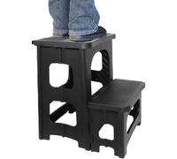 Taburete plegable con capacidad 250 libras escalera 2 escalones con pl ancho diseño compacto para uso en la mesita noche taburete plegable portátil ideal para el hogar y la oficina