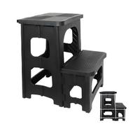 Taburete plegable de 2 peldaños capacidad de carga de 110 kg pedal ancho diseño o para cocina y uso al aire libre fácil almacenamiento escalera a y segura