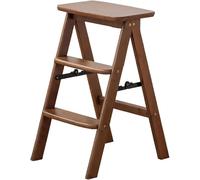 Taburete plegable de bambú escalera multiusos para adultos o y portátil para el hogar la cocina y la oficina