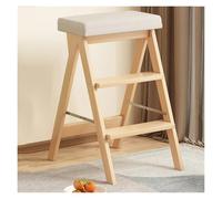Taburete plegable madera 3 escalones escalera biblioteca gruesa portátil para herientas jardín ahorro espacio taburete cocina diseño resistente y liro ideal para uso
