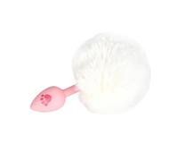 Tabuy Bunny Tail Anal Butt Plug Anal Silicone Anal Plug Fluffy Rabbit Tail Sex Toys Cute Sexy Cosplay Adult Games for Men or Women (White)