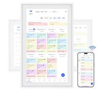 TABWEE 15.6'' Digital Calendar Chore Chart, Wall Touchscreen Smart Electronic Calendar for Interactive Family Schedules, Meal Planner, to Do List, Achievement Rewards Two-Way Sync w/Stand Wall Mount