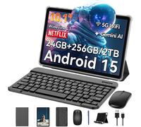 TABWEE T20 Tablet, 10.1-inch In-cell Display， 24GB (8+16) RAM, 256 GB ROM, 2TB TF Card， Gemini AI, T606 Octa-core, 8 MP Camera， 5000 mAh, Widevine L1, 2-in-1 Tablet with Keyboard, Mouse, Stylus