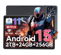 TABWEE W90 Android 15 Tablet 11 inch, 24GB RAM + 256GB ROM, Large FHD Display, Dual 4G LTE + 5G WiFi, Octa Core, 8000mAh Battery, AI Camera 16MP + 8MP, Gemini AI, WideVine L1, TÜV, GPS