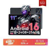 TABWEE W90 Tablet 11" Android 16 Dual 4G SIM + 5G Wifi, Octa-Core AI Tablet,, 24GB (8+16) RAM+256GB ROM(2TB TF), 8000mAh 18W Fast Charging, 8mp+16MP, Widevide L1, 4G LTE