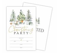 Tabyon Christmas Party Invitation Cards - Watercolor Pine - 20 Invitations & Envelopes, Invites For Christmas Party, Holiday Dinner, Festive Season Party Favor & Decorations - A06