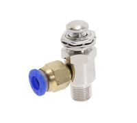 TAC-3P Air Pneumatic Mechanical Valve Exhaust valve 2 Position 3 Way M5 Female 1/8" Male Thread Button Switch Valves with Fittin IDGTTLDF(With 6mm Fitting)