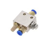 TAC2-31P 1/8 Inch Male Thread 2 Position 3 Way Metal Push Button Switch Mechanical Valve Pneumatic Exhaust Valve 1Pcs(8MM)