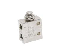 TAC2-31P 1/8" Male thread 2 Position 3 Way Metal Push Button Switch Mechanical Valve Pneumatic Exhaust valve w Fittings IDGTTLDF(No Fittings)