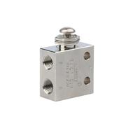 TAC2-31P Air Pneumatic 1/8" 2 Position 3 Way Reset Push Button Switch Mechanical Valve(No Fittings)