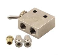 TAC2-31V Pneumatic Valve, 2 Position 3 Way Mechanical Actuated Air Control Valve with Muffler and 6mm Connectors, Rc1/8'' Threaded