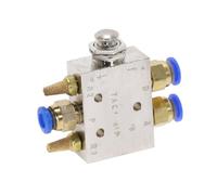 TAC2-41P 1/8 Inch Male Thread 2 Position 5 Way Metal Push Button Switch Mechanical Valve Pneumatic Exhaust Valve 1Pcs(No Fittings)