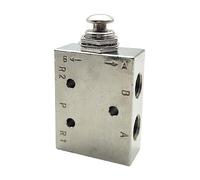 TAC2-41P 2 Position 5 Way Spring Return Push Button Pneumatic Mechanical Valve