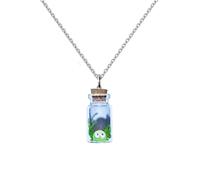 TACBSP Ghost Necklace for Women Men Ghost in A Bottle Necklace The Adopt A Ghost Necklace Halloween Tiny Glow-In-The-Dark Spooky Charm Pendant Necklaces Halloween Funny Jewelry for Women Men, Zinc, No