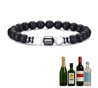 TACBSP Glame Anti Alcohol Bracelet for Men Women Stop Drinking Alcohol Manifestation Hematite Adjustable Bracelet Set for Men Women Anxiety Stress Relief Gifts, L, Alloy, no gemstone