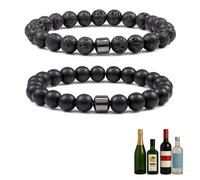 TACBSP Glame Anti Alcohol Bracelet for Men Women Stop Drinking Alcohol Manifestation Hematite Adjustable Bracelet Set for Men Women Anxiety Stress Relief Gifts, L, Alloy, no gemstone