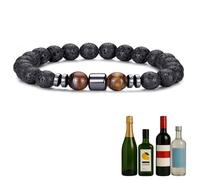 TACBSP Glame Anti Alcohol Bracelet for Men Women Stop Drinking Alcohol Manifestation Hematite Adjustable Bracelet Set for Men Women Anxiety Stress Relief Gifts, L, Alloy, no gemstone