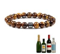 TACBSP Glame Anti Alcohol Bracelet for Men Women Stop Drinking Alcohol Manifestation Hematite Adjustable Bracelet Set for Men Women Anxiety Stress Relief Gifts, L, Alloy, no gemstone