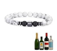 TACBSP Glame Anti Alcohol Bracelet for Men Women Stop Drinking Alcohol Manifestation Hematite Adjustable Bracelet Set for Men Women Anxiety Stress Relief Gifts, L, Alloy, no gemstone