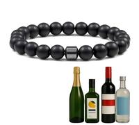 TACBSP Glame Anti Alcohol Bracelet for Men Women Stop Drinking Alcohol Manifestation Hematite Adjustable Bracelet Set for Men Women Anxiety Stress Relief Gifts, L, Alloy, no gemstone