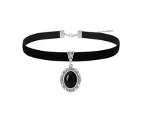 TACBSP Gothic Black Velvet Choker Necklace for Women Red Heart Pendant Necklace Adjustable Velvet Choker Soft Collar Chain Necklaces Halloween Jewelry Gift, L, Metal, No Gemstone