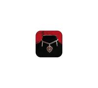 TACBSP Gothic Evil Eye Heart Necklace for Women Vintage Blood Moon Crescent Necklace Red Crystal Statement Pendant Necklace Halloween Jewelry Gifts, L, Metal, No Gemstone