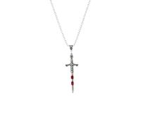 TACBSP Gothic Sword Pendant Necklace for Women Vintage Red Black Crystal Sword Pendant Necklace Halloween Jewelry Gift, L, Metal, No Gemstone