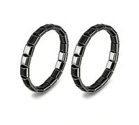 TACBSP Hematite Bracelet for Men Women Natural Stone Hematite Bracelet Black Stretch Beaded Bracelet Reclaim Your Confidence Male Energy Inspirational Jewelry Gifts, M, Alloy, no gemstone