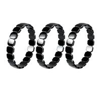 TACBSP - Hematite Bracelets Set for Men Get Back Your Confidence Natural Hematite Stretch Bracelet Natural Stone Stretch Bracelets Energy Inspirational Gift Jewelry, Una talla, Stone, Not a gemstone