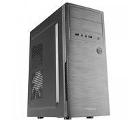 Tacens 2INITIOX, ATX Semi-Tower PC Case, 12cm Side Fan, Brushed Aluminium Front, Steel, Black