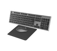 Tacens ZENITH, 3in1 Wireless Combo with DualLink 2.4 GHz Technology, Full-Size Membrane Keyboard with SmartKey Copilot AI, 3200 DPI Optical Mouse, Nanotextile Mousepad, Spanish Language, Black