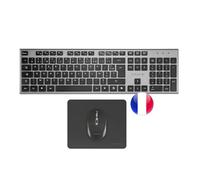 Tacens ZENITH, 3in1 Wireless Combo with DualLink 2.4 GHz Technology, Full-Size Membrane Keyboard with SmartKey Copilot AI, 3200 DPI Optical Mouse, Nanotextile Mousepad, French Language, Black