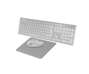 Tacens ZENITH, 3in1 Wireless Combo with DualLink 2.4 GHz Technology, Full-Size Membrane Keyboard with SmartKey Copilot AI, 3200 DPI Optical Mouse, Nanotextile Mousepad, Spanish Language, White
